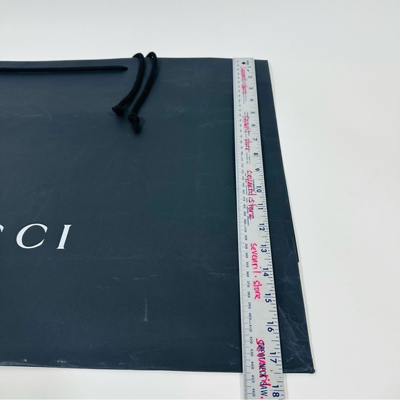 Gucci Authentic Huge Black Shopping Paper Bag Gift Tote Large 26”X17”X8” - Picture 3 of 4